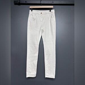 Brunello Cucinelli Skinny High Waist Jeans Cream US 6